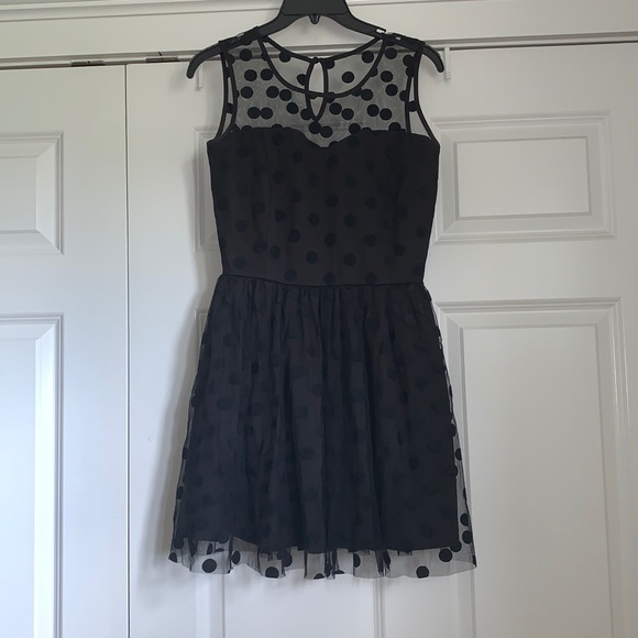 Anthropologie Dresses & Skirts - Anthropologie Polka Dot Illusion Neck Dress
